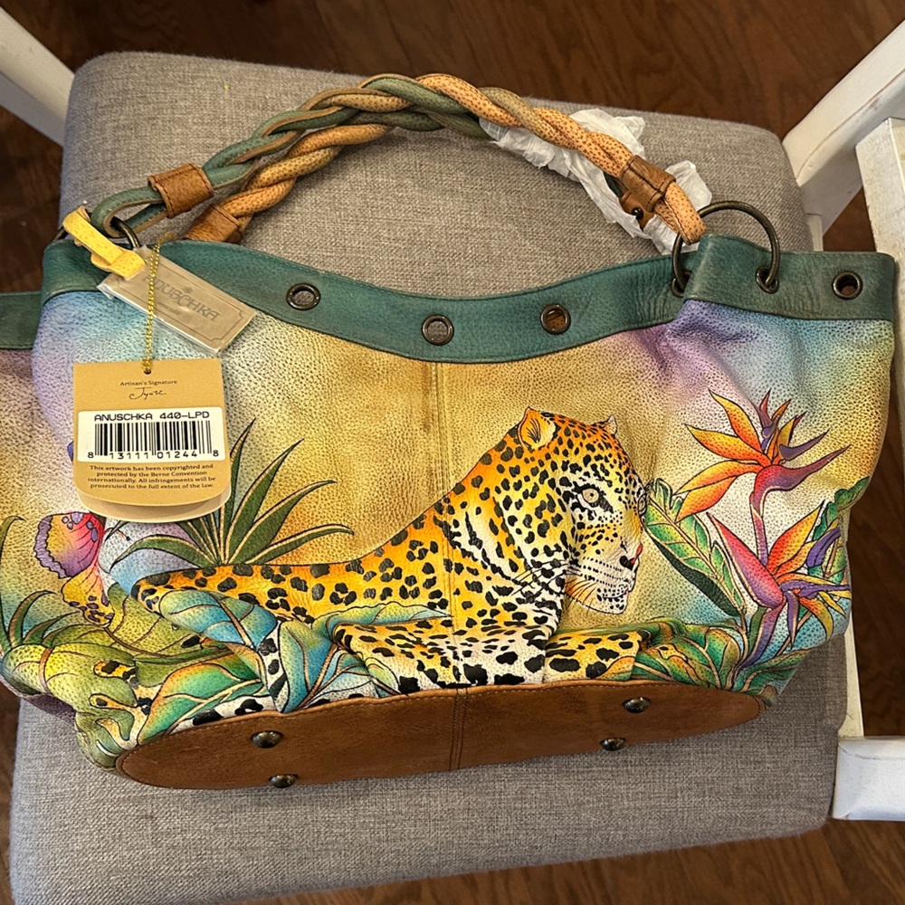 Colorful Leopard Print Shoulder Bag by Anuschka